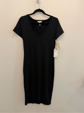 Keith Classic Black V-Neck Short Sleeve Dress
